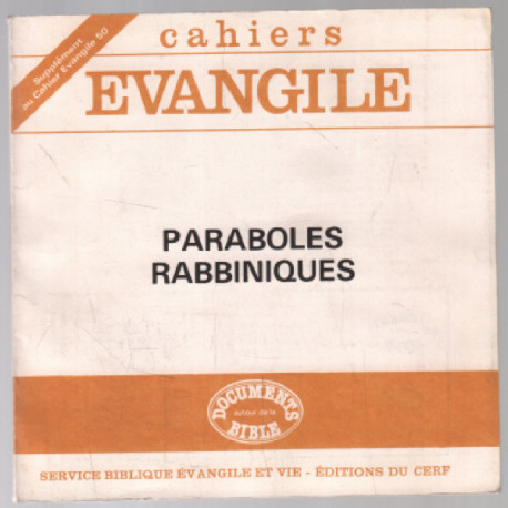 Paraboles rabbiniques / cahiers d'évangile