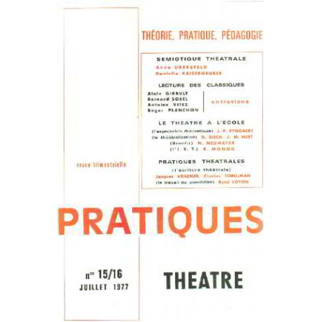 Revue pratiques n° 15/16 : theatre