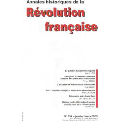Annales historiques de la revolution francaise n° 331/ la question...