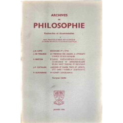 Archives de philosophie janvier 1956 /tome XIX - cahier 2