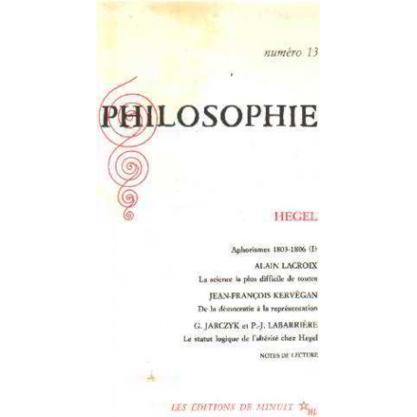 Revue philosophie n° 13 / hegel