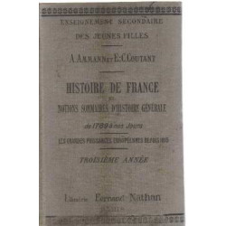 Histoire de france et notions sommaires d'histoire generale de 1789...