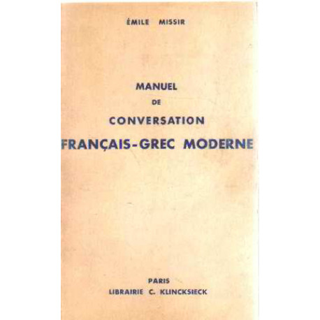 Manuel de conversation francais-grec moderne