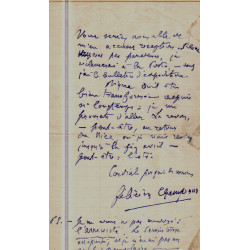 Lettre du janvier 1907 de felicien champsor au bibliothécaire de...