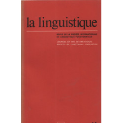 La linguistique / volume 14 fascicule 1