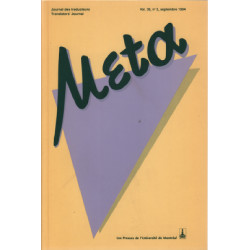 Meta / journal des traducteurs -translators journal volume 39 n° 3