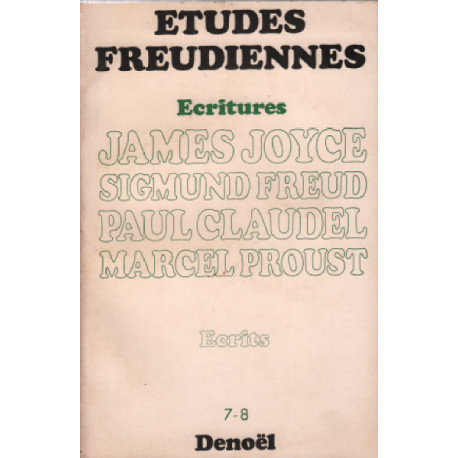 Etudes freudiennes n° 7-8 / ecritures :james joyce-sigmund freud-...