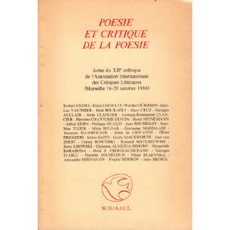 Poesie et critique de la poesie : actes