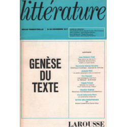Revue trimestrielle litterature n° 28 / genese du texte