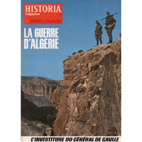 La guerre d'algérie / historia magazine n° 56 l'investiture du...