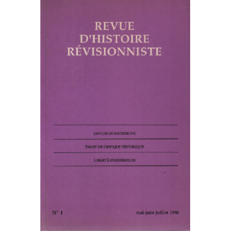 Revue d'histoire révisionniste n°1