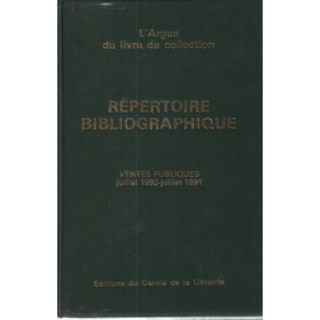 Repertoire bibliographique / ventes publiques juillet 1990-juillet...