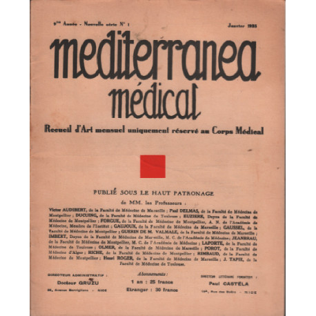 Mediterranea médical n° 1 / nouvelle serie