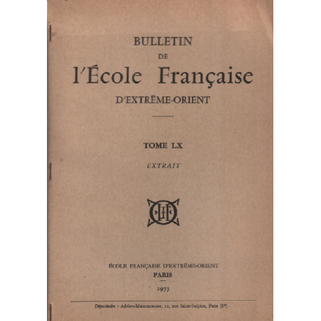 Bulletin de l'école francaise d'extrème orient / tome LX