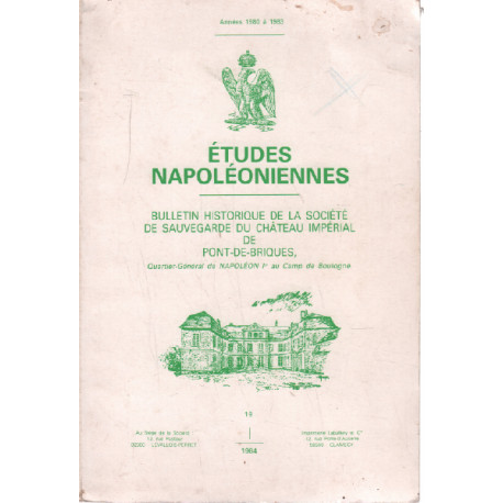Etudes napoleoniennes n° 19 / bulletin historique de la societe de...