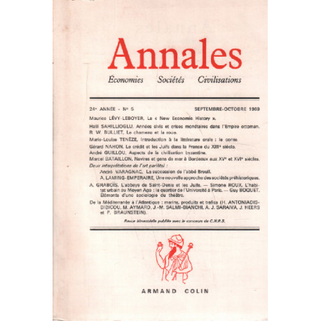 Annales economies societés civilisations / septembre -octobre 1969