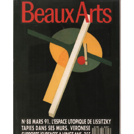 Beaux arts magazine n° 88 / l'espace utopique de lissitzky- tapies...