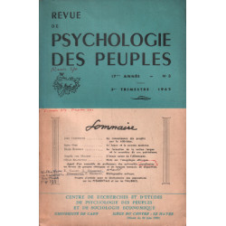 Revue de la psychologie des peuples / n° 3/ 1962