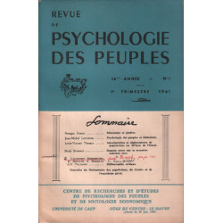 Revue de la psychologie des peuples / n° 1 / 1961