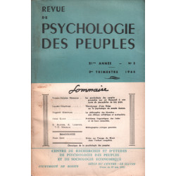 Revue de la psychologie des peuples / n° 3 / 1966