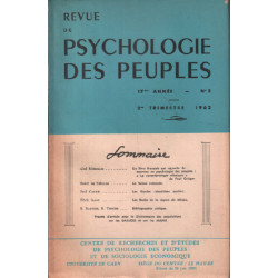 Revue de la psychologie des peuples / n° 2 / 1962