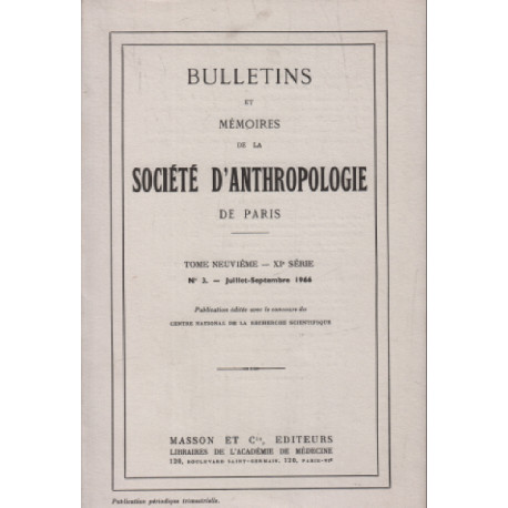 Bulletins et memoires de la societe d'anthropologie de paris / tome...
