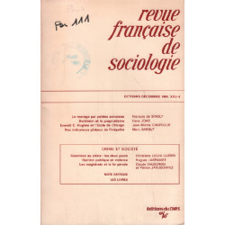 Revue française de sociologie / octobre -decembre 1984