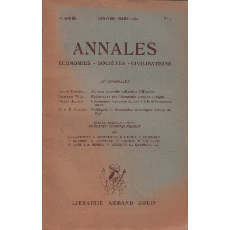 Annales / economies-societés-civilisation / janvier -mars 1954