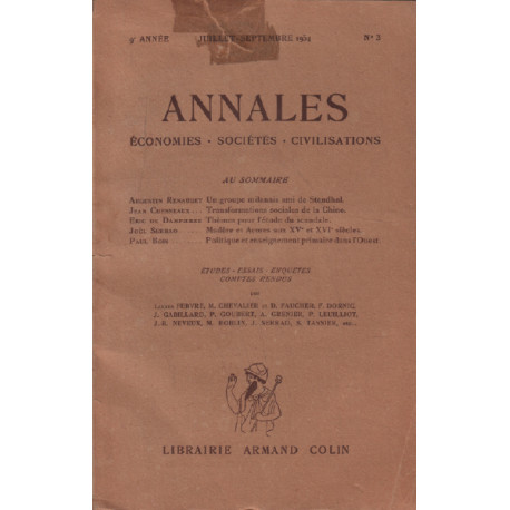 Annales / economies-societés-civilisation / juillet-septembre 1954