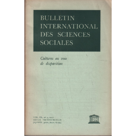 Bulletin international des sciences sociales volume IX n° 3