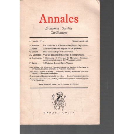 Annales / economies societes civilisations / juillet-aout 1966