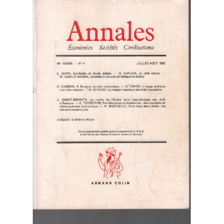 Annales / economies societes civilisations / juillet-aout 1990