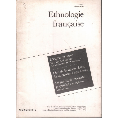 Ethnologie française / janvier -mars1981 / l'esprit de corps -leiu...