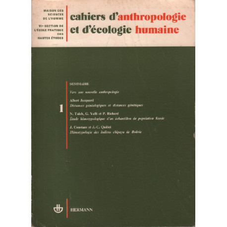 Cahiers d'anthropologie et d'ecologie humaine / sommaire : albert...