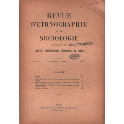 Revue d'ethnographie et de sociologie n° 3-4/ saintyves : les...