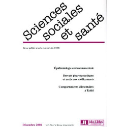 Sciences Sociales et Santé N° 26-4