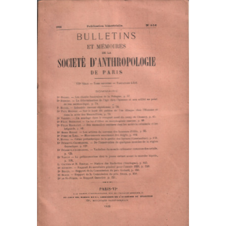 Bulletins Et Memoires De La Societé D'anthropologie De Paris /...