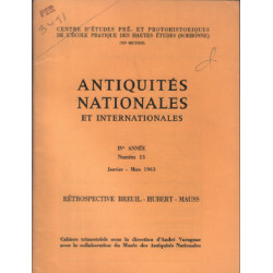 Antiquités nationales et internationales 1963 numéro 13 /...