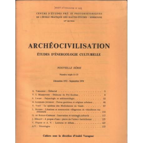 Antiquités nationales et internationales 1972 n° 11-12-13 /...