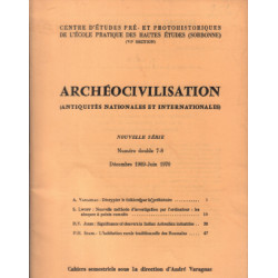 Antiquités nationales et internationales 1969 / n° 7-8 / sommaire...