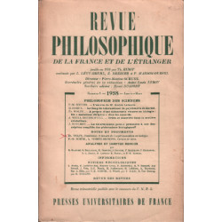 Revue philosophique janvier mars 1958 / weill-brunschvicg : ordre...