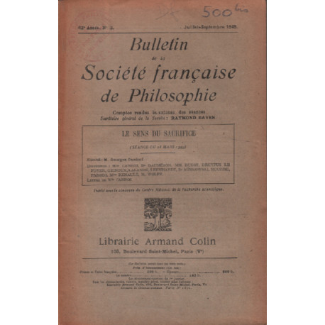 Bulletin de la societe française de philosophie /...