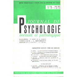 Journal de Psychologie normale et pathologique N°1 Phénomènes...