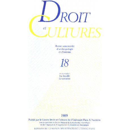 Droit et cultures n° 18