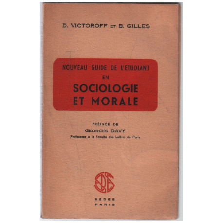 Nouveau guide de l'étudiant en sociologie et morale