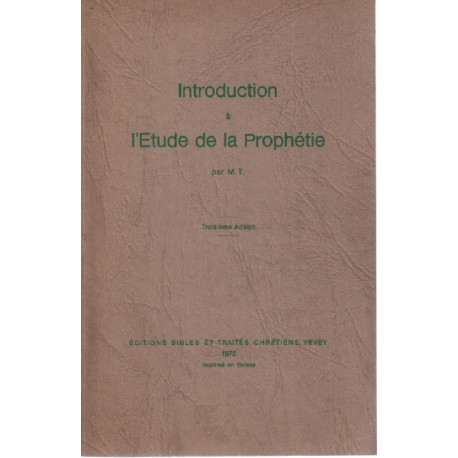 Introduction à l'étude de la prophétie