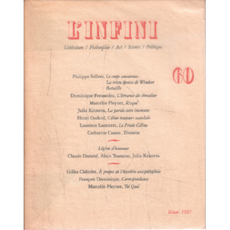 Revue l'infini n° 60