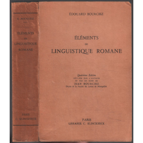 Éléments de linguistique romane ( 4ème édition )
