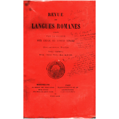 Revue des langues romanes tome premier n° 1-4