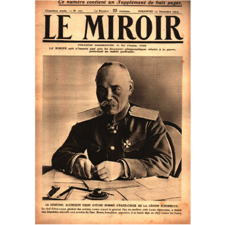 Le miroir publication hebdomadaire n° 107 / le general elexeieff